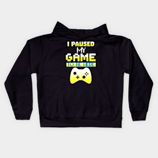 I Paused my Game to be here cool gamer shirt gift Kids Hoodie